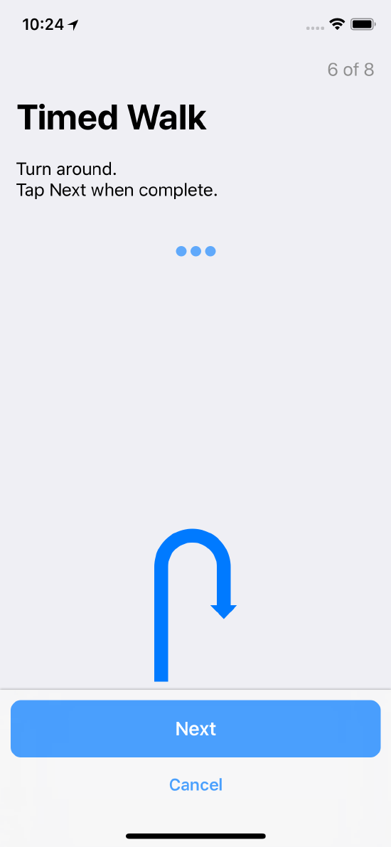 Instruct the user to turn around