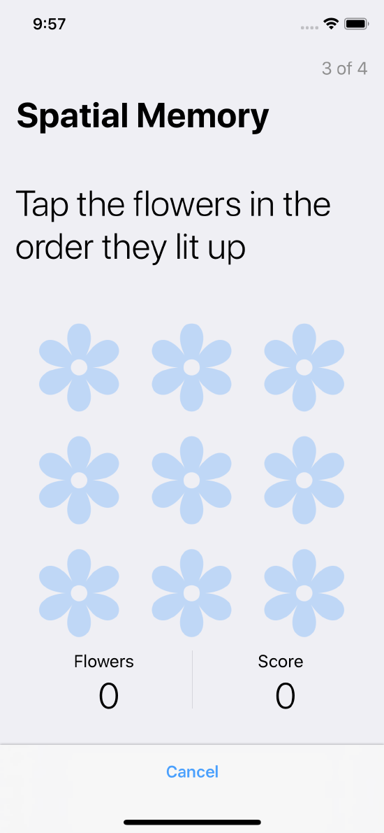 Recall sequence screen