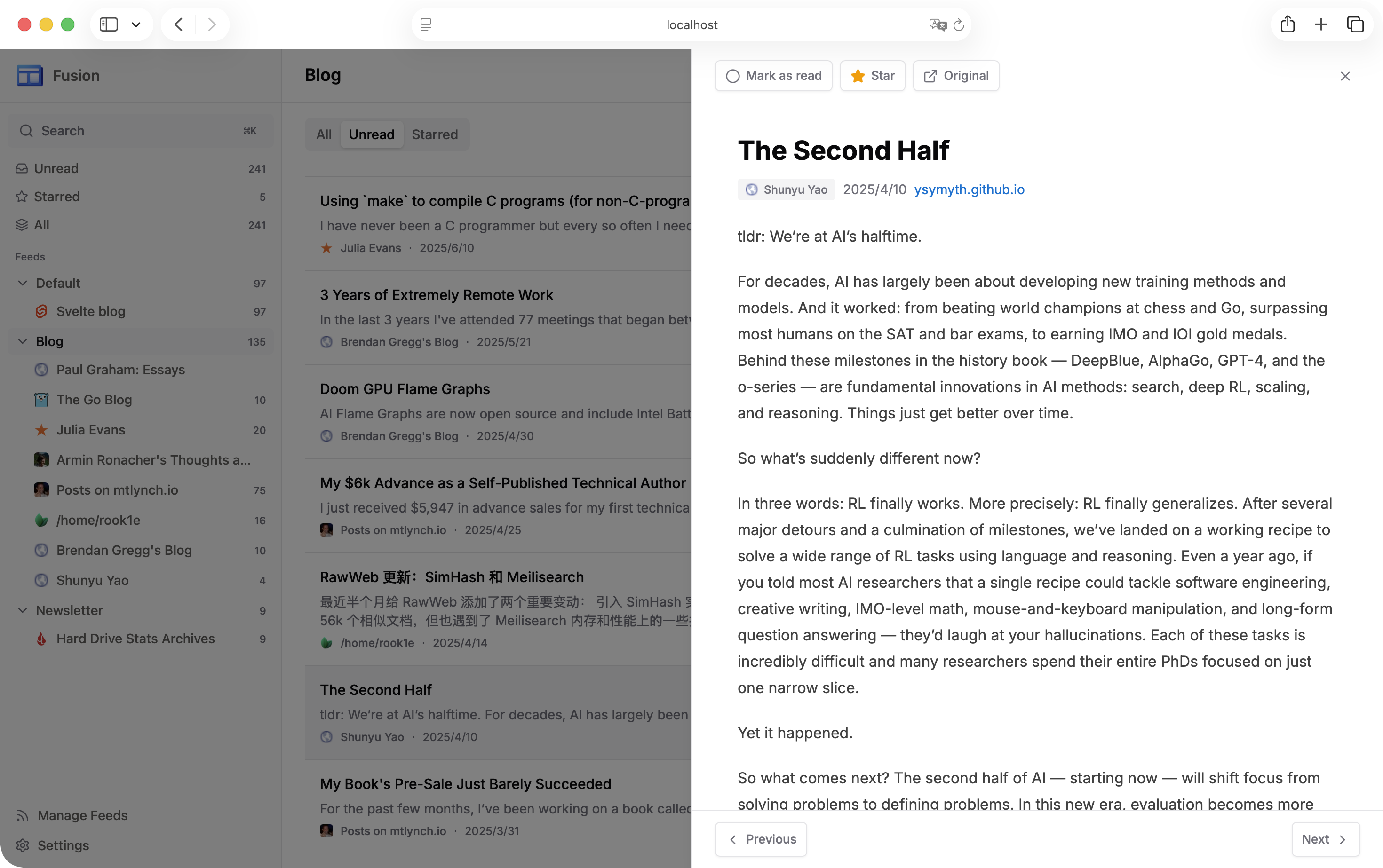 Article detail view