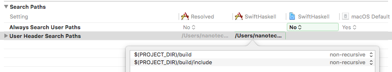 The User Header Search Paths
